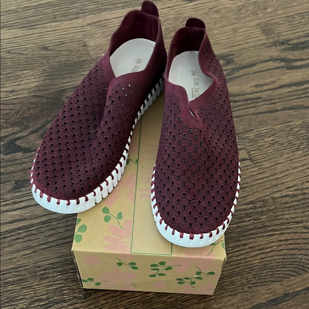 Maroon Slip-On Shoes